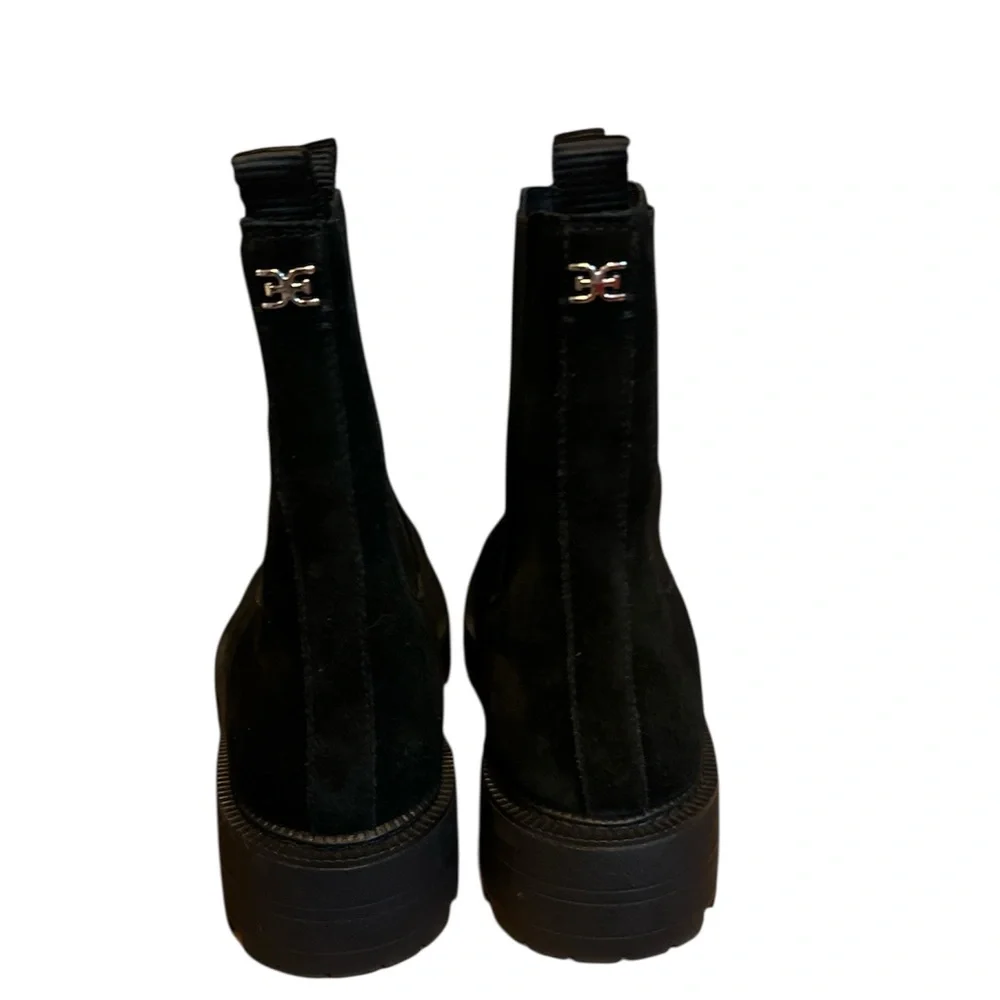 Sam Edelman Chelsea Lug Boots Black Suede - Picture 2 of 5